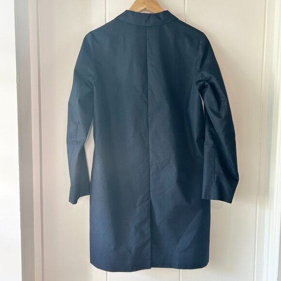 COS Mid-length Navy Cotton Overcoat with buttons Size 6 - Picture 2 of 7
